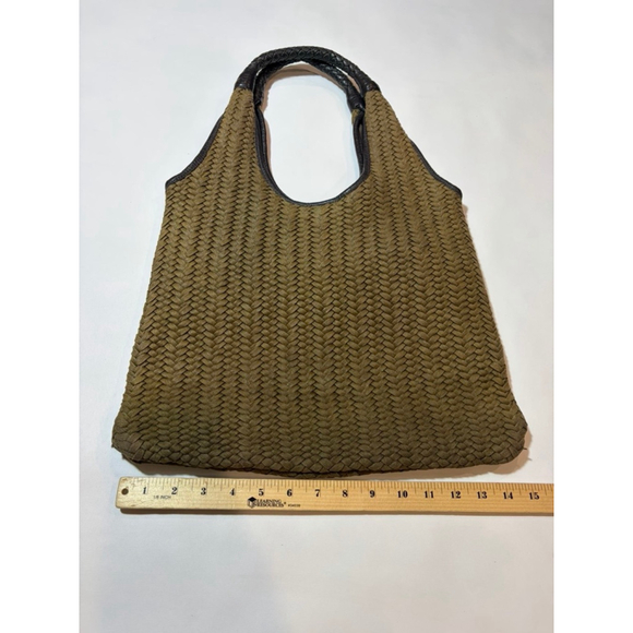 Banana Republic Woven Tote Bag Brown Boho Slouchy Shoulder Large - Picture 2 of 8